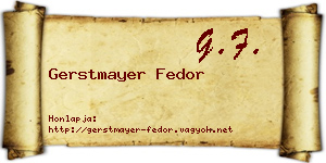 Gerstmayer Fedor névjegykártya